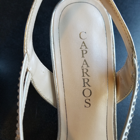 NWT Caparros philomena silver heels with sparkly stones - Picture 13 of 15